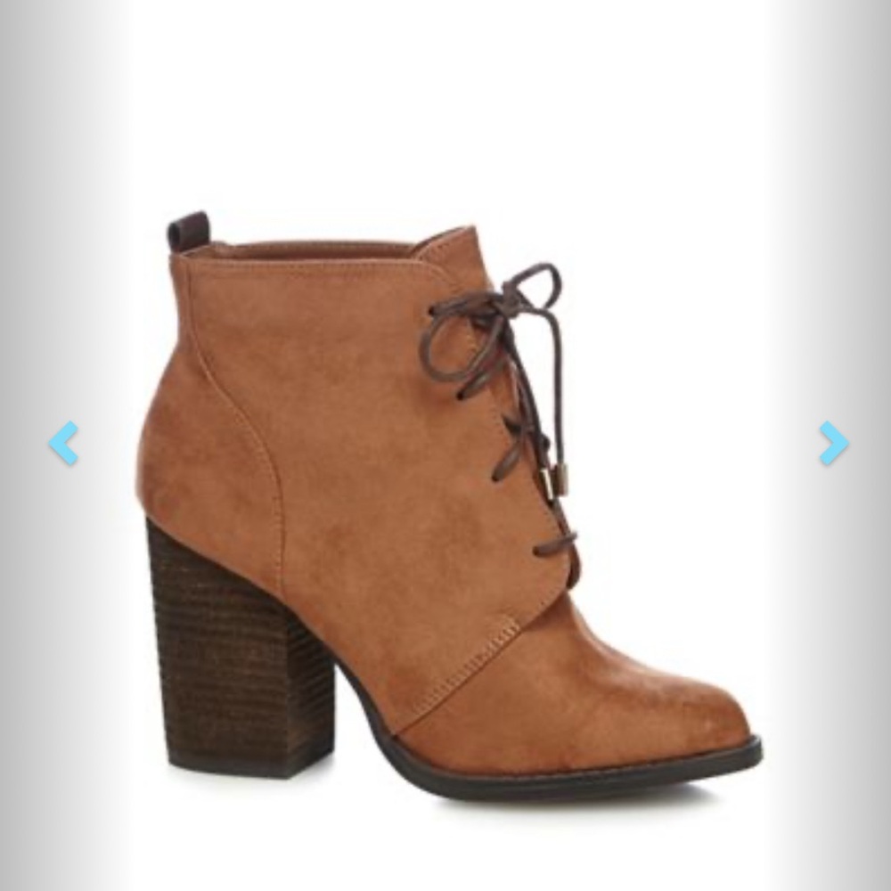 Call It Spring Tan Lace-Up Ankle Booties